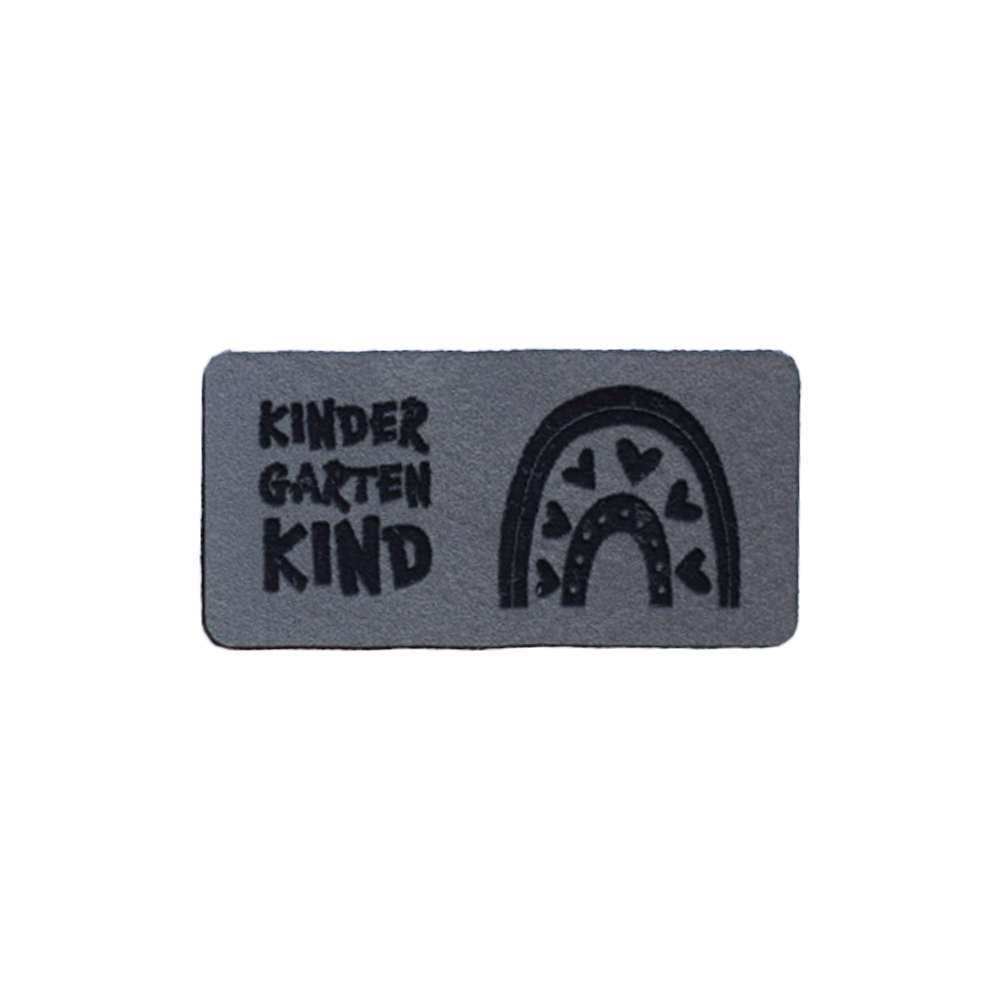 Kunstlederlabel "Kindergartenkind Regenbogen"