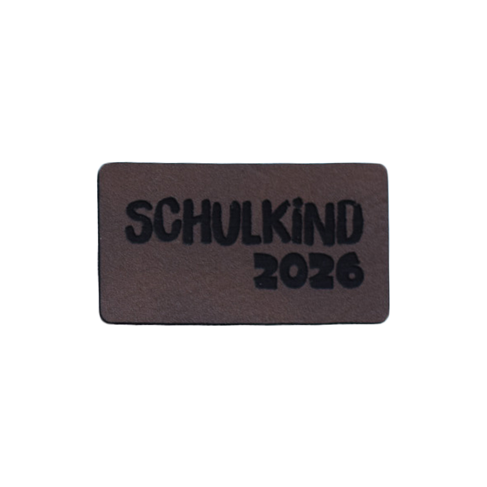 Kunstlederlabel "Schulkind 2026"