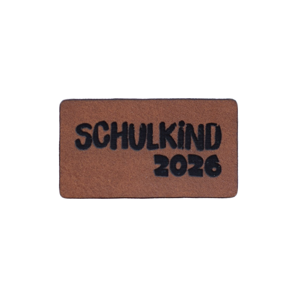 Kunstlederlabel "Schulkind 2026"