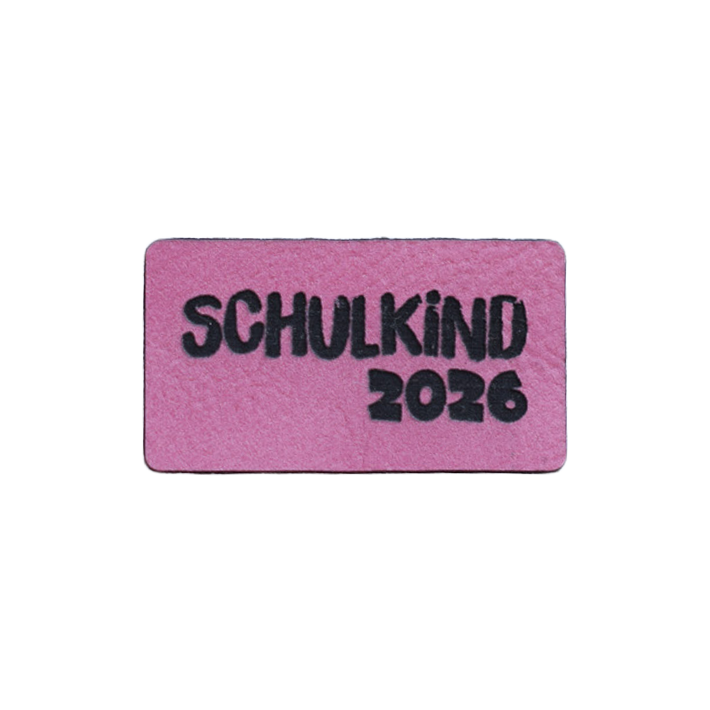 Kunstlederlabel "Schulkind 2026"