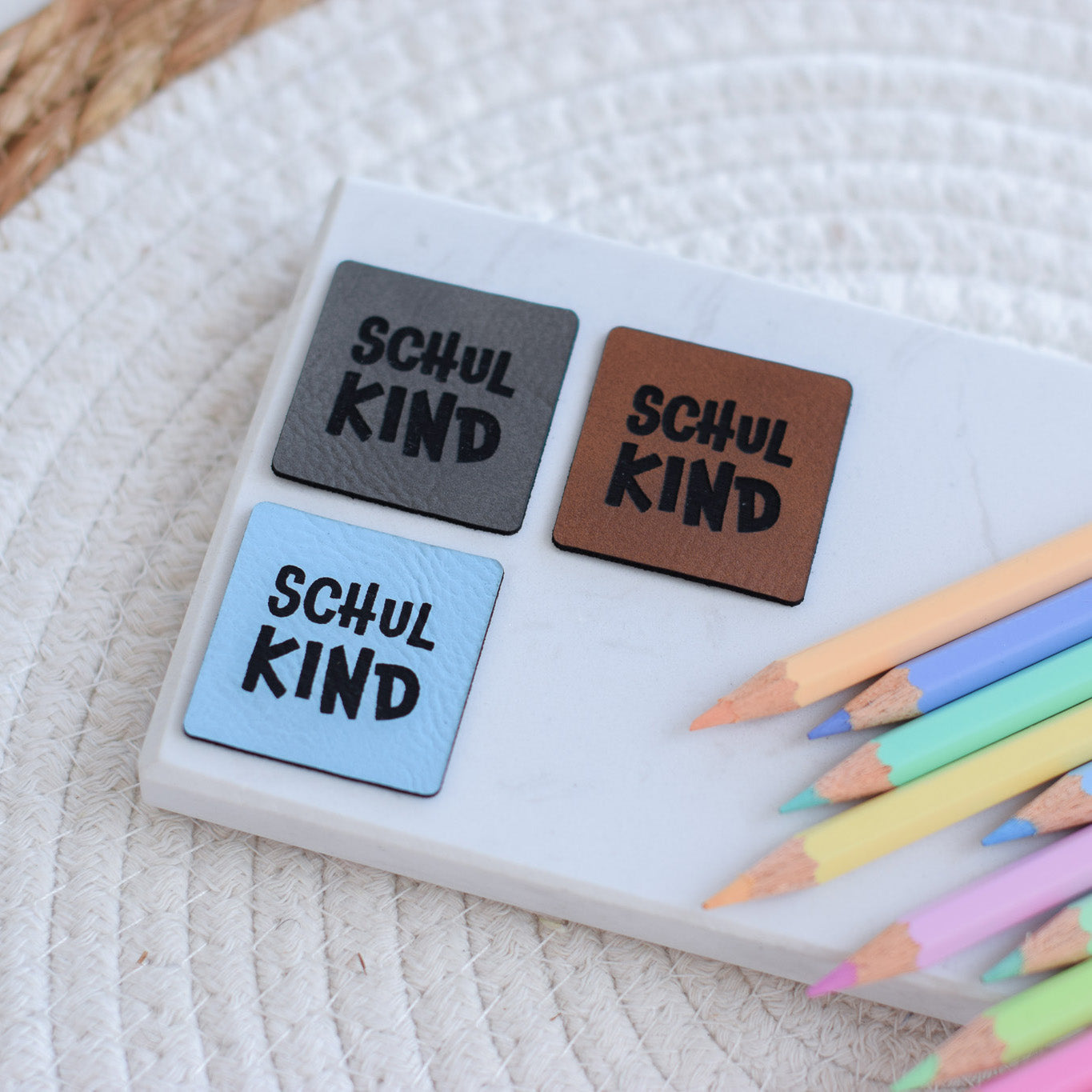 Kunstlederlabel "Schulkind"