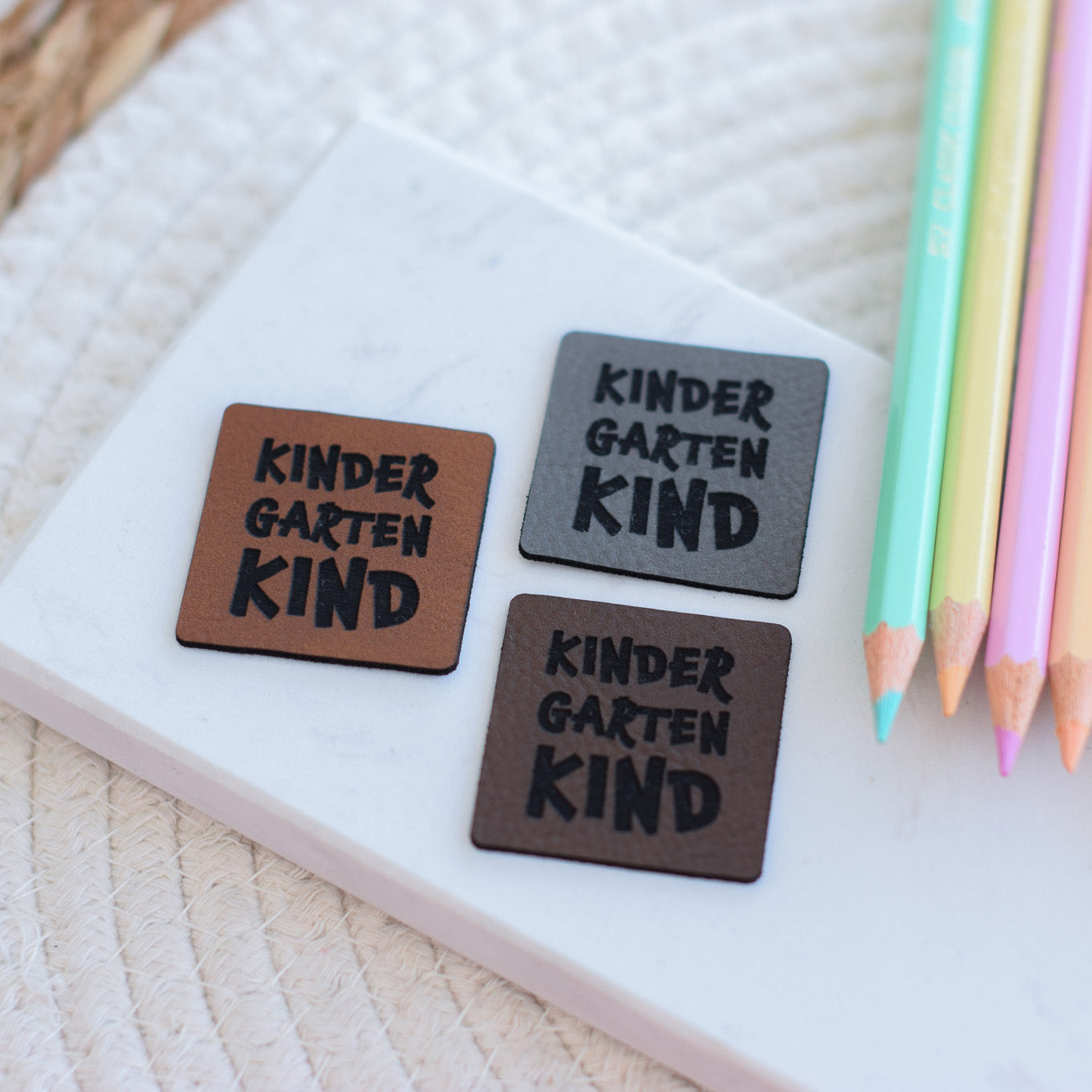 Kunstlederlabel "Kindergartenkind"