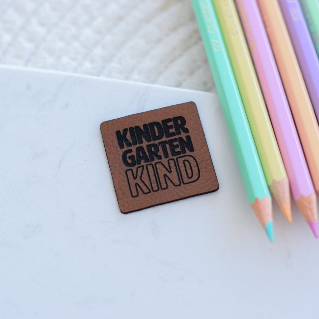 Kunstlederlabel "Kindergartenkind"