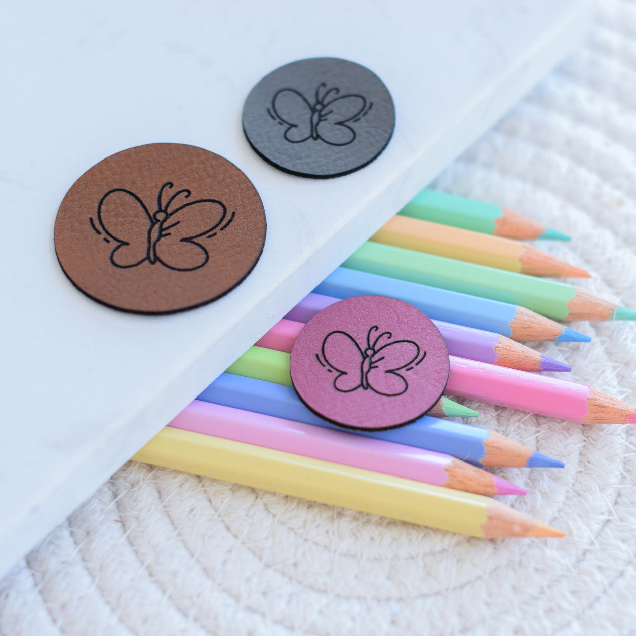 Kunstlederlabel "Schmetterling"
