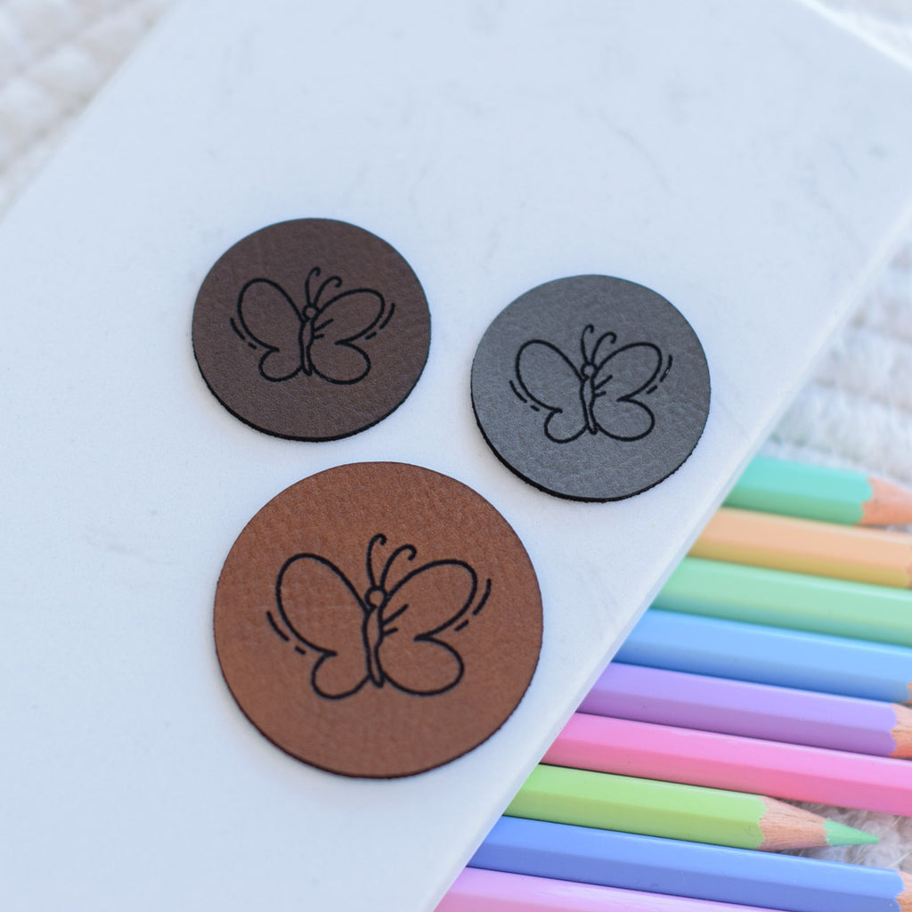 Kunstlederlabel "Schmetterling"