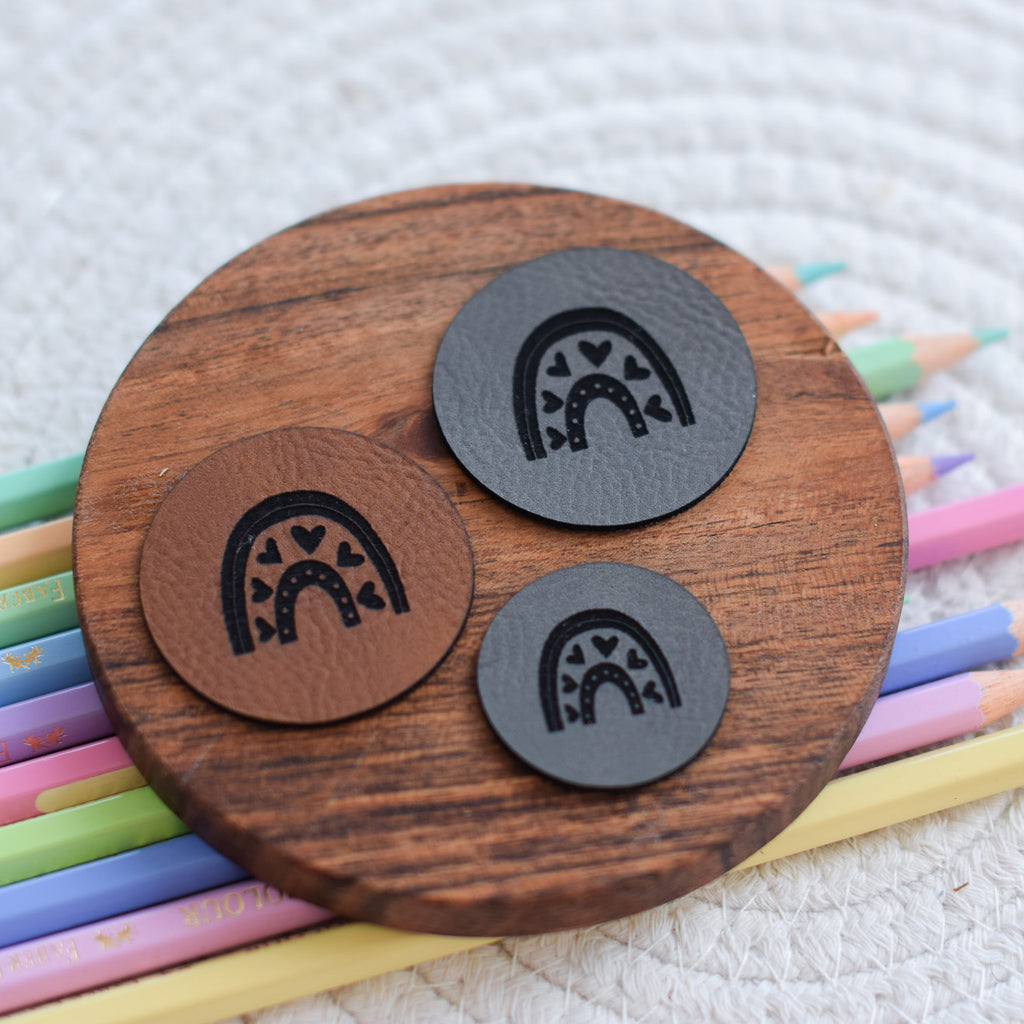 Kunstlederlabel "Regenbogen"