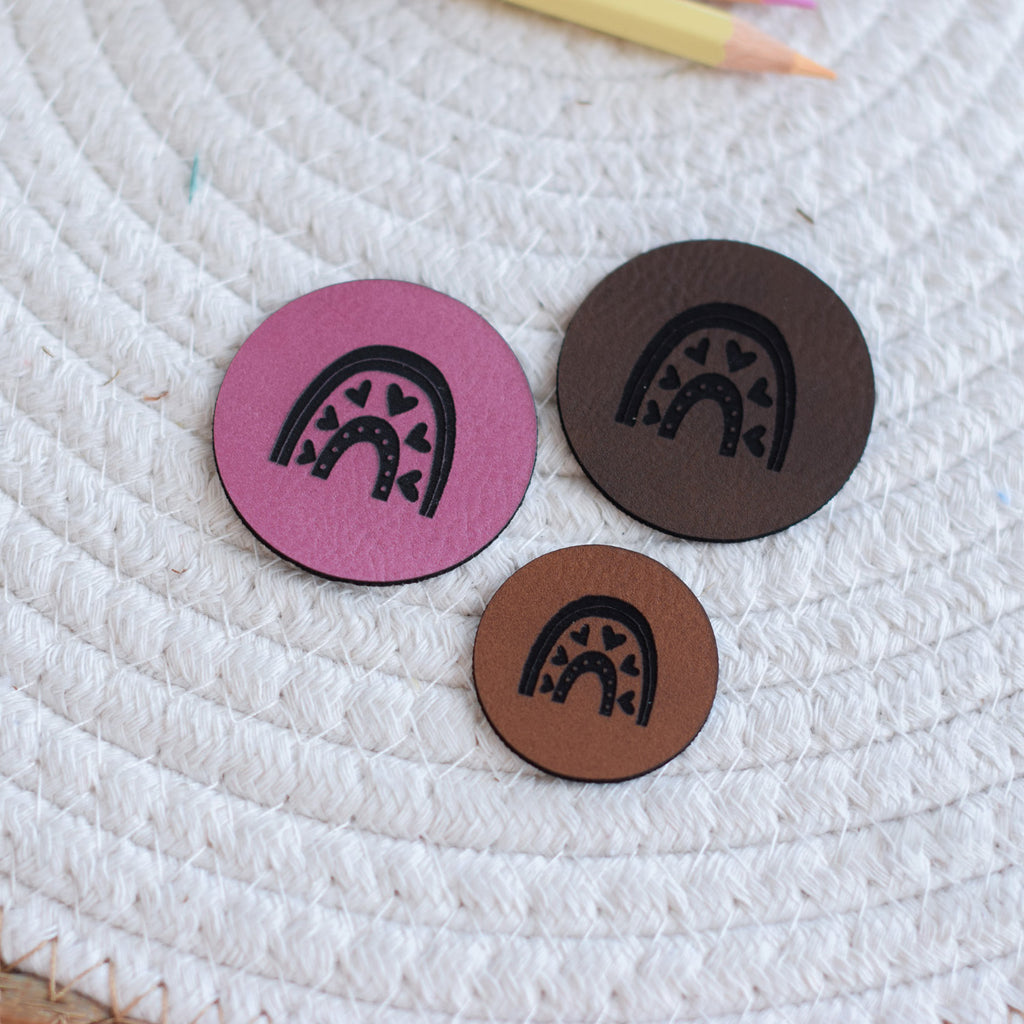 Kunstlederlabel "Regenbogen"