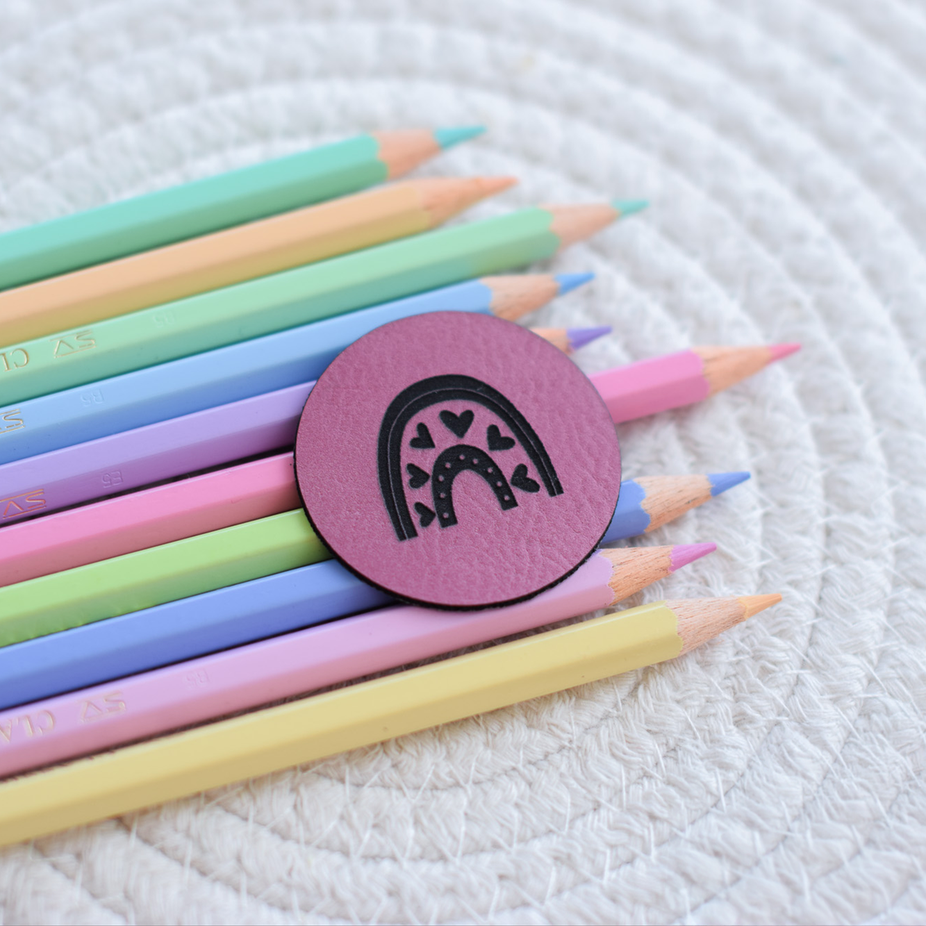 Kunstlederlabel "Regenbogen"