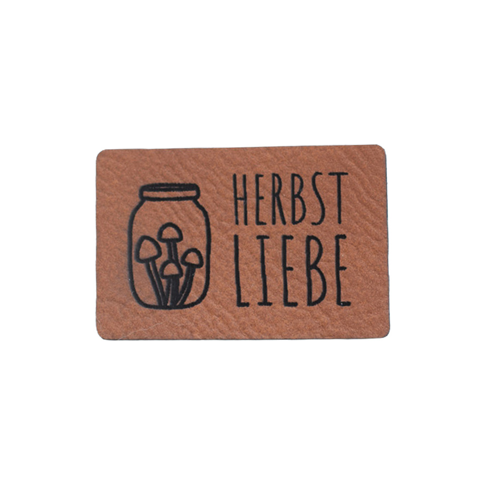 Kunstlederlabel "Herbstliebe Pilzglas"