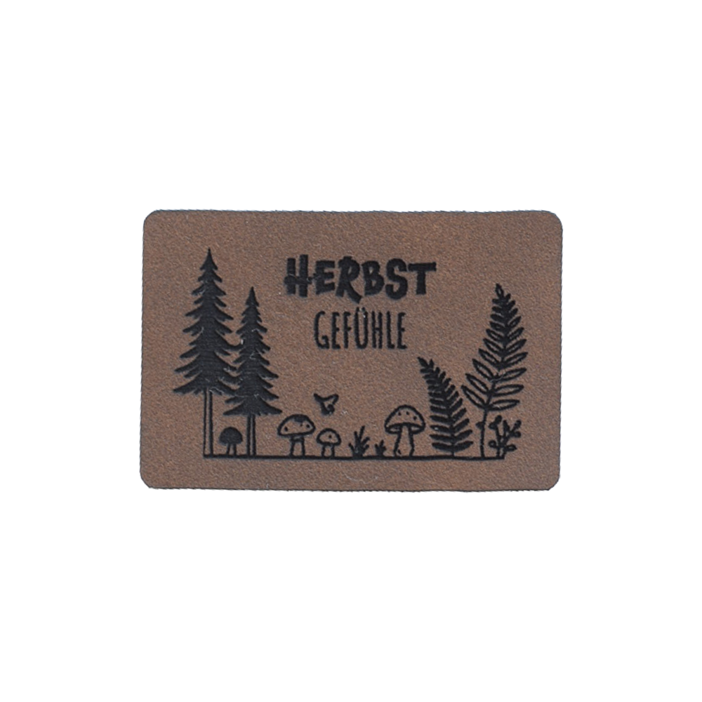 Kunstlederlabel "Herbstgefühle Wald"