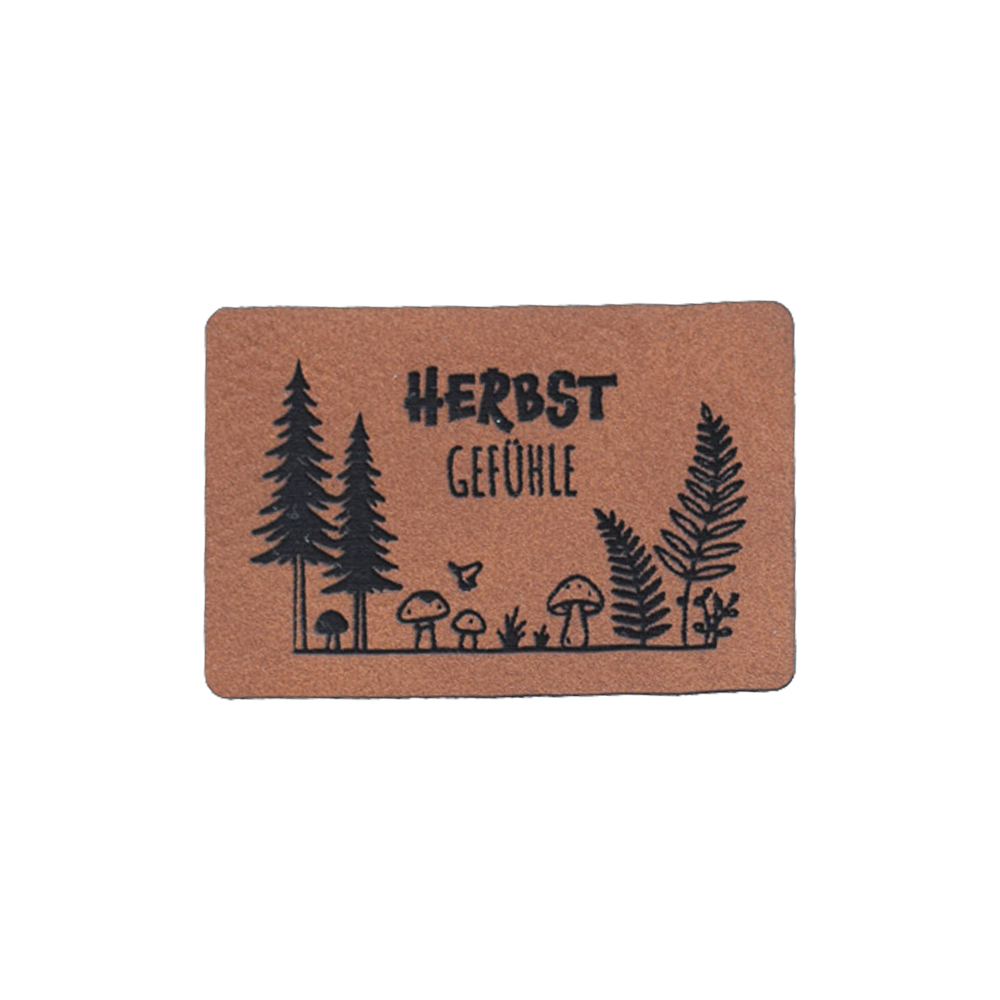 Kunstlederlabel "Herbstgefühle Wald"