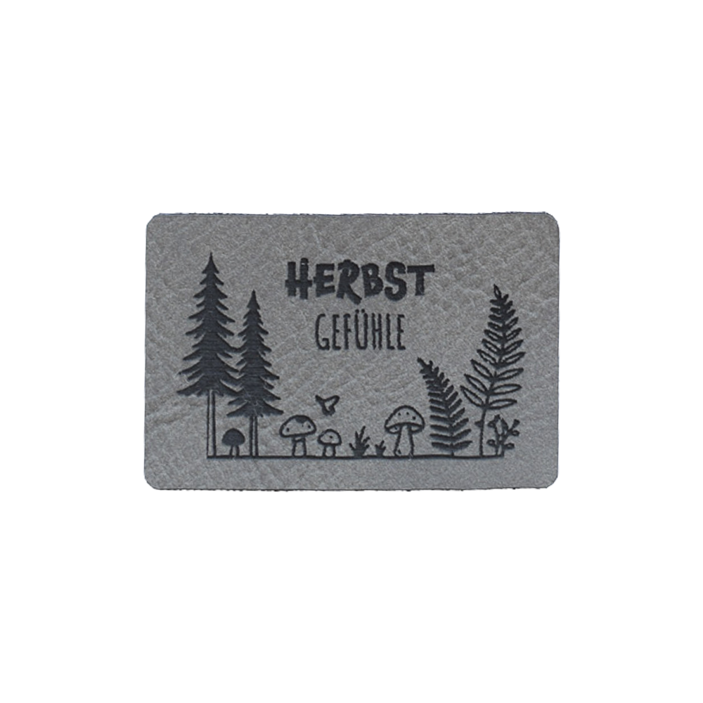 Kunstlederlabel "Herbstgefühle Wald"