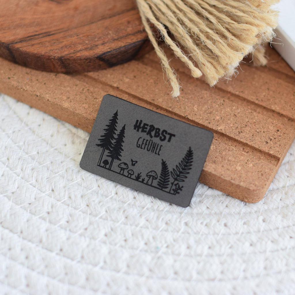 Kunstlederlabel "Herbstgefühle Wald"